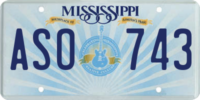 MS license plate ASO743