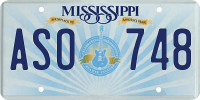 MS license plate ASO748