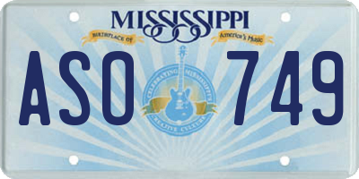 MS license plate ASO749