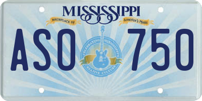 MS license plate ASO750