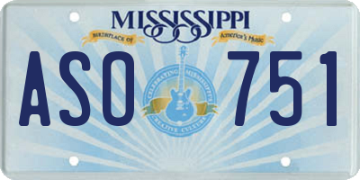 MS license plate ASO751