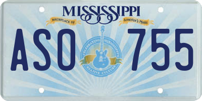 MS license plate ASO755