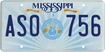 MS license plate ASO756