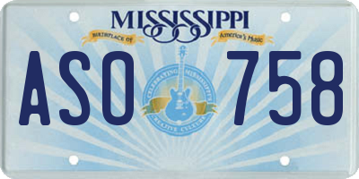MS license plate ASO758