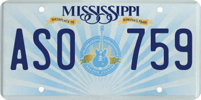 MS license plate ASO759