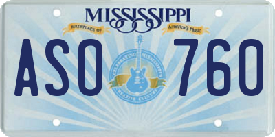 MS license plate ASO760