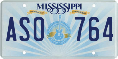 MS license plate ASO764