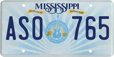 MS license plate ASO765