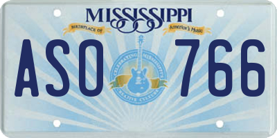 MS license plate ASO766