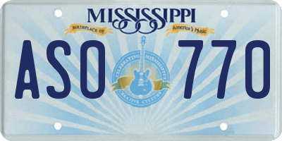 MS license plate ASO770