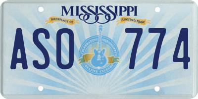MS license plate ASO774