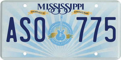 MS license plate ASO775
