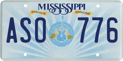 MS license plate ASO776