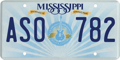MS license plate ASO782
