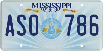 MS license plate ASO786