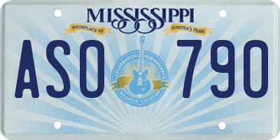 MS license plate ASO790