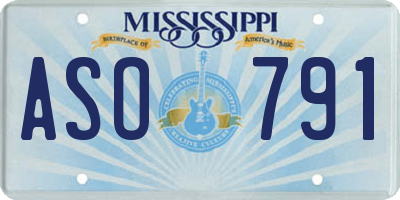 MS license plate ASO791