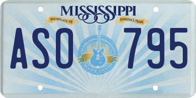 MS license plate ASO795