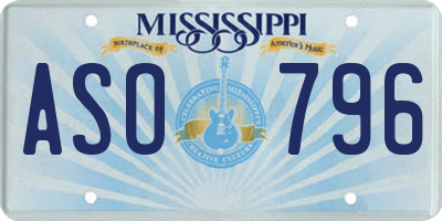 MS license plate ASO796