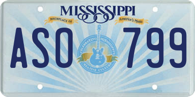 MS license plate ASO799