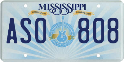 MS license plate ASO808