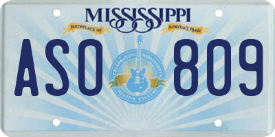 MS license plate ASO809