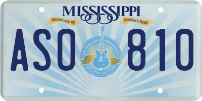 MS license plate ASO810