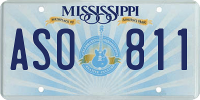 MS license plate ASO811