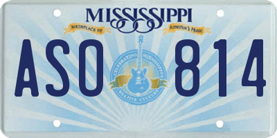 MS license plate ASO814