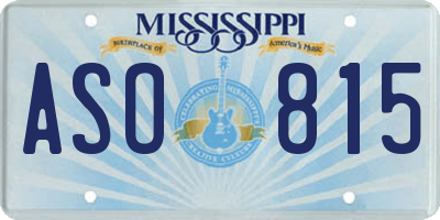 MS license plate ASO815