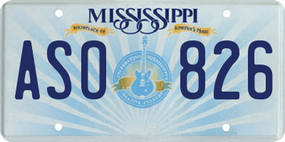 MS license plate ASO826
