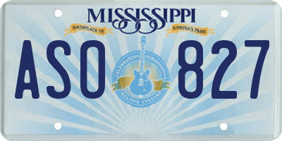 MS license plate ASO827