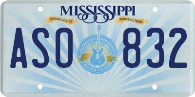 MS license plate ASO832
