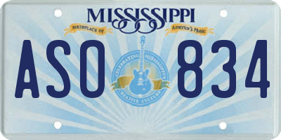 MS license plate ASO834