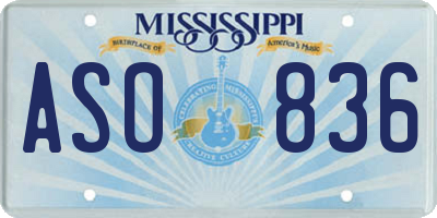MS license plate ASO836
