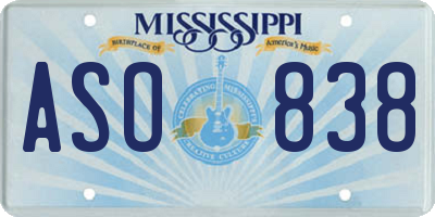 MS license plate ASO838