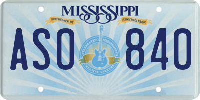 MS license plate ASO840