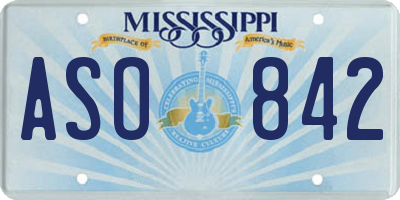 MS license plate ASO842