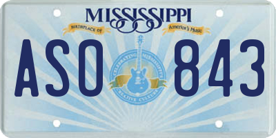 MS license plate ASO843