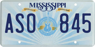 MS license plate ASO845