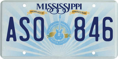 MS license plate ASO846