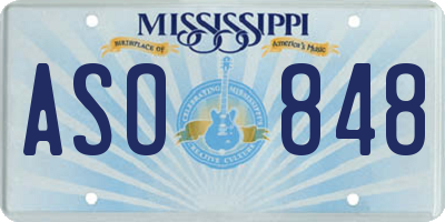 MS license plate ASO848