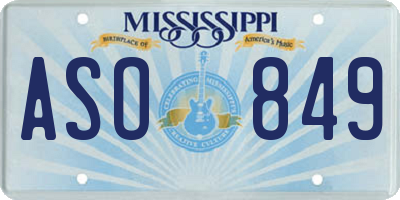 MS license plate ASO849