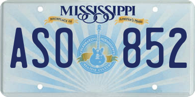 MS license plate ASO852