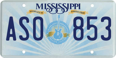 MS license plate ASO853