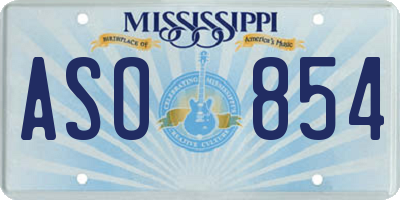 MS license plate ASO854