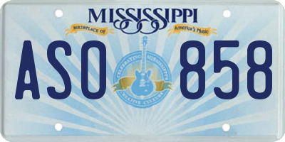 MS license plate ASO858