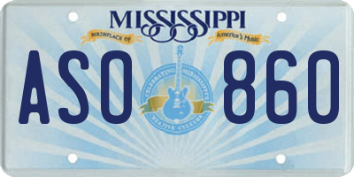 MS license plate ASO860