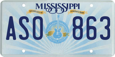 MS license plate ASO863