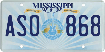 MS license plate ASO868